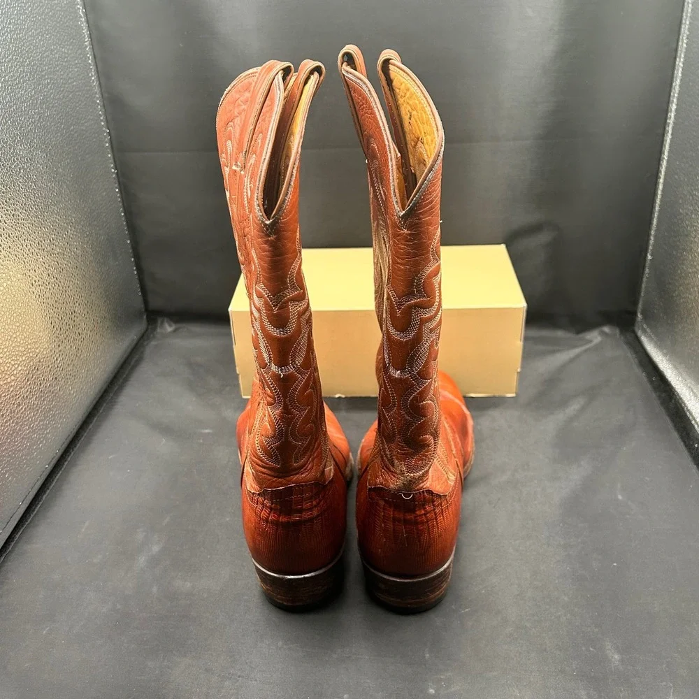 Justin Womens Lizard Skin Western Cowgirl Boots Cognac Brown 8310 8.5 D